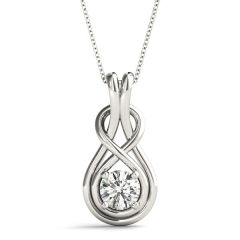 Love Knot Pendant with 0.10ct Diamond – 18ct Gold (White / Yellow / Rose)