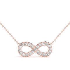 Ornate Floral Knot Pendant with 0.475ct Diamond – 18ct Gold (White / White & Yellow / White & Rose)