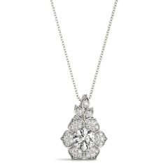 Marquise Flower Pendant with 0.30ct Diamonds – 18ct Gold (White / Yellow / Rose)