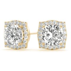 2.12ct Diamond Halo Stud Earrings – 18ct Rose Gold