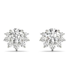 2.12ct Diamond Halo Stud Earrings – 18ct Rose Gold
