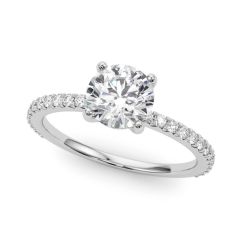 Timeless Classic Solitaire Diamond Engagement Ring in 18ct Yellow Gold. Showcasing a brilliant 2ct Round Brilliant Cut diamond with a hidden halo gallery featuring meticulous diamond detailing. Crafted with fine workmanship, total diamond weight 2.25ct. A