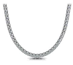13ct 4 Claw Riviera Diamond Necklace – 18ct White Gold – G SI Natural Diamonds
