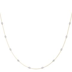 1ct F VS Diamonds by the Yard Necklace – 18ct White & Yellow Gold