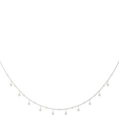 1.30ct Dangling Diamond Station Necklace – 18ct White Gold