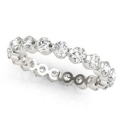 1.00ct Diamond Eternity Band – Share Claw Set – 18ct White Gold