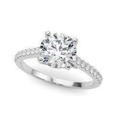 Top View Microscopic Cross Over Diamond Engagement Ring in 18ct White Gold | Troy Clancy Jewellery