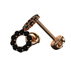 0.32ct Natural Black Diamond Stud Earrings – 18ct Rose Gold