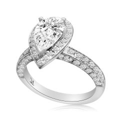 Classy Pear Shaped Halo Diamond Engagement Ring Sydney 