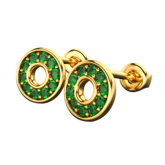 0.16ct Natural Tsavorite Garnet Halo Stud Earrings – 18ct Yellow Gold