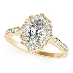 1ct Oval Diamond Halo Engagement Ring – 18ct Yellow Gold Classic Opulence - Gold Coast QLD by Troy Clancy Jewellery