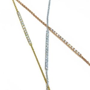 0.23ct Diamond Bar Bracelet – 18ct Gold (White / Yellow / Rose)